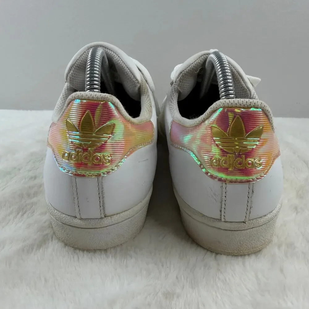 Adidas Superstar Low Youth White Iridescent Size 7